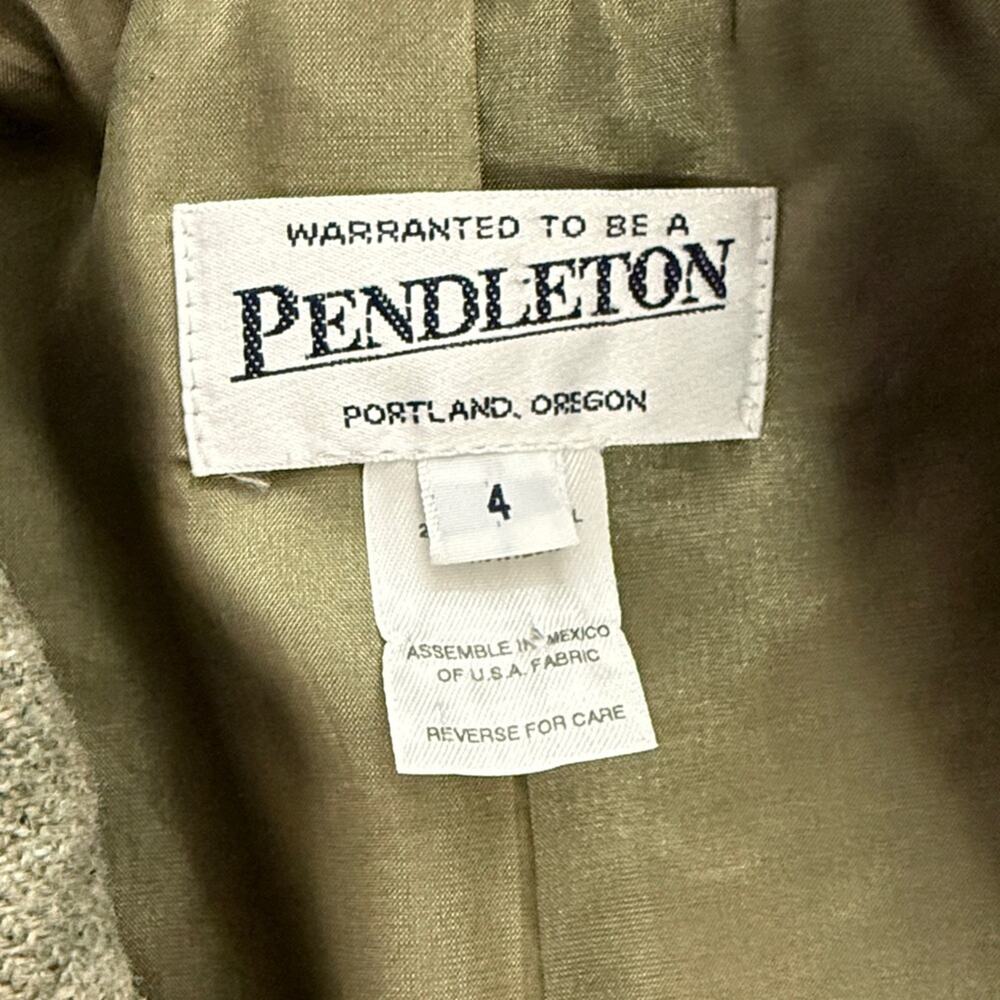 Pendleton Wool Plaid Blazer Sage Gray Academic Preppy Jacket Sz 4 - Picture 9 of 11